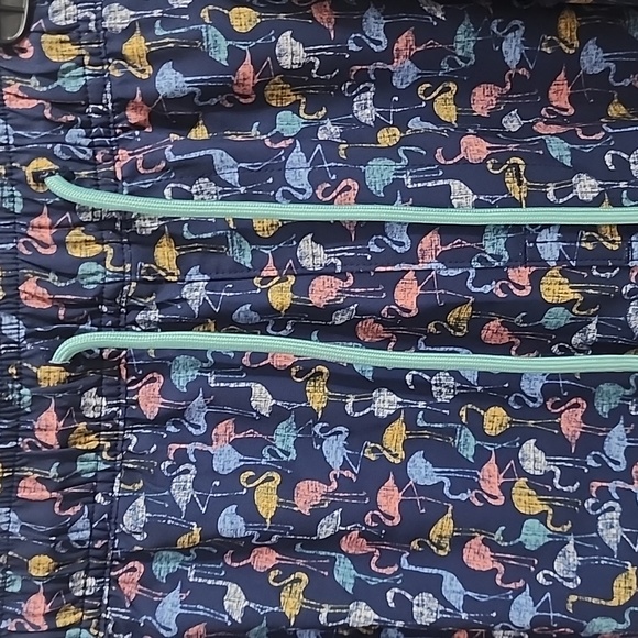 NWT ROWM  5 Inch Inseam Swim Shorts Trunks Blue Flamingo Pockets Lined Size XXL - Picture 3 of 6